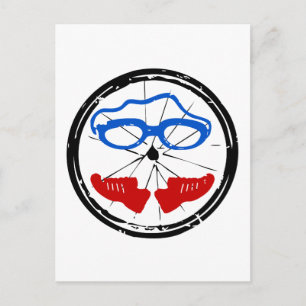 Triathlon cool artistic logo postcard