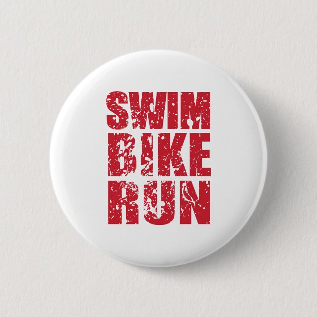 Triathlon cool design 6 cm round badge (Front)