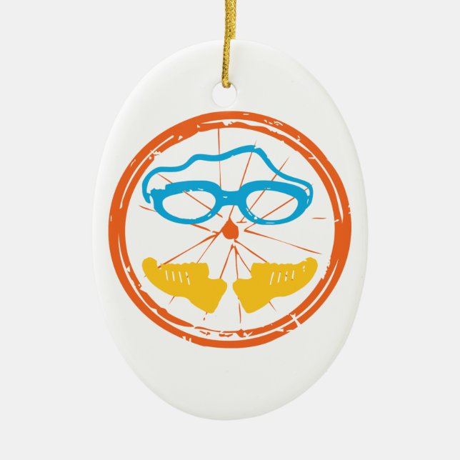 Triathlon Cool Design Ceramic Tree Decoration (Front)