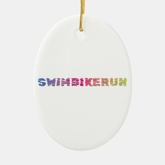 Triathlon Cool Design Ceramic Tree Decoration (Front)