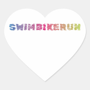 Triathlon cool design heart sticker