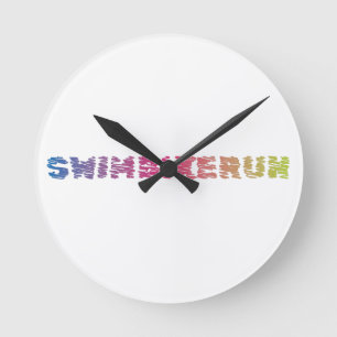 Triathlon cool design round clock