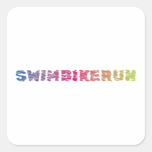 Triathlon cool design square sticker