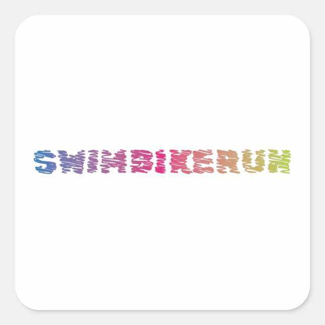 Triathlon cool design square sticker (Front)