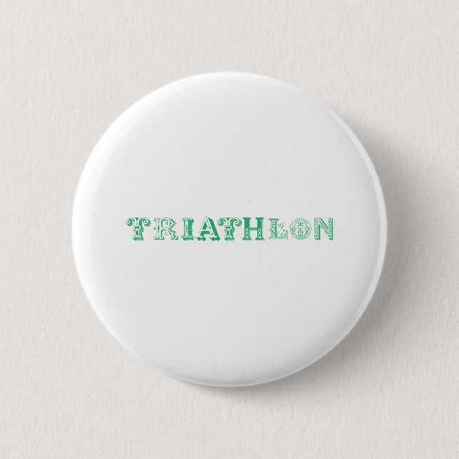 Triathlon cool logo for all sport lovers 6 cm round badge (Front)