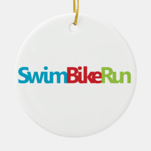 Triathlon cool logo for all sport lovers ceramic tree decoration