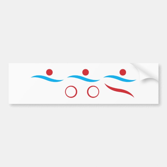 Triathlon cool logo illustration bumper sticker (Front)