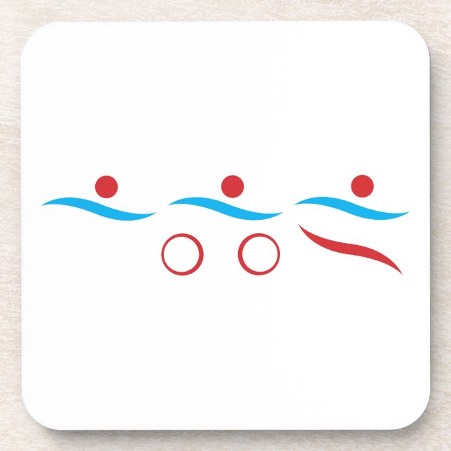 Triathlon cool logo illustration coaster (Front)