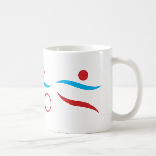 Triathlon cool logo illustration coffee mug