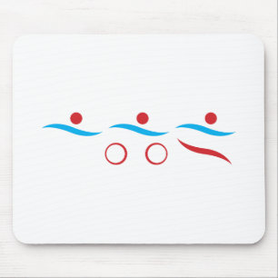 Triathlon cool logo illustration mouse mat