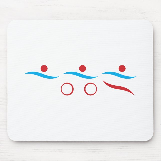 Triathlon cool logo illustration mouse mat (Front)