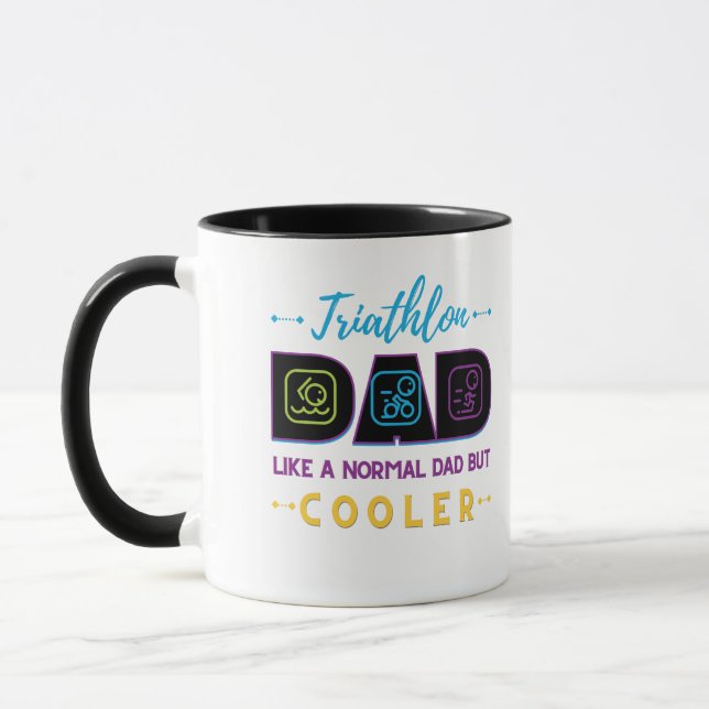 Triathlon dad, like a normal dad but cooler mug (Left)