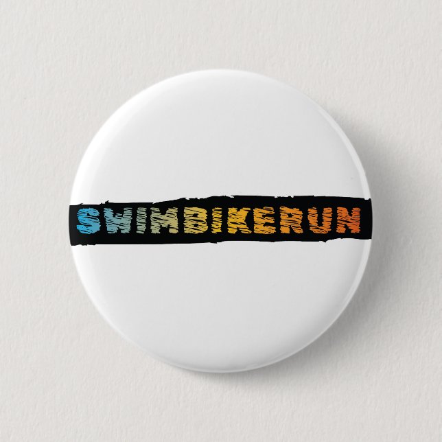 Triathlon design 6 cm round badge (Front)