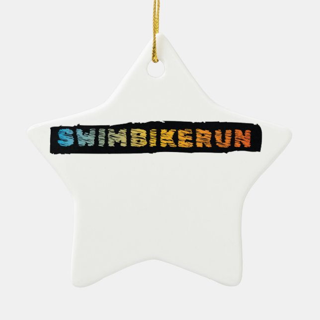 Triathlon design ceramic tree decoration (Front)
