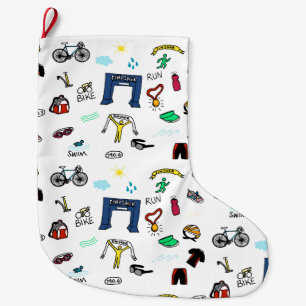 Triathlon Doodles Christmas Stocking