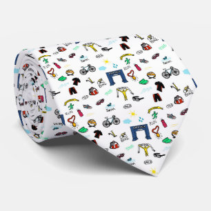 Triathlon Doodles Tie