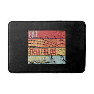 Triathlon - Eat Sleep Triathlon Repeat Bath Mat