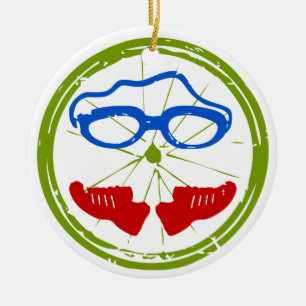 Triathlon Face Ceramic Tree Decoration