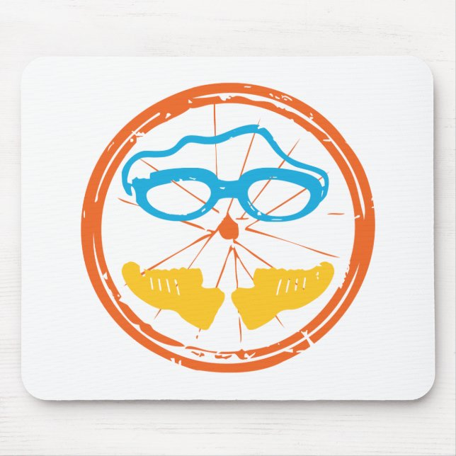 Triathlon fun design mouse mat (Front)