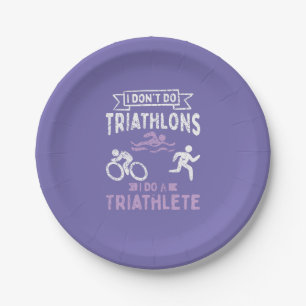 Triathlon Funny  Paper Plate
