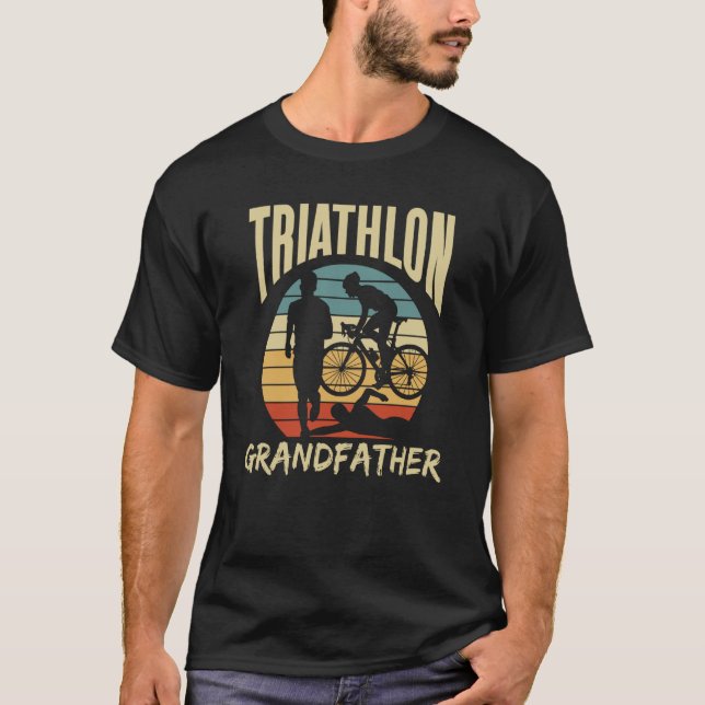 Triathlon Grandfather Triathlete Sport Grandpa T-Shirt (Front)