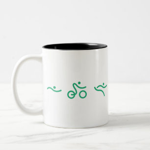 Triathlon Green logo Two-Tone Coffee Mug