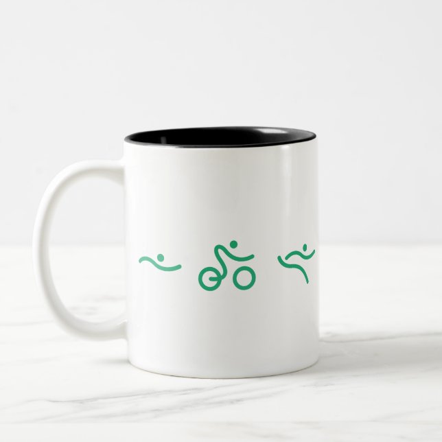 Triathlon Green logo Two-Tone Coffee Mug (Left)