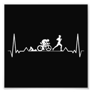 Triathlon Heartbeat Photo Print