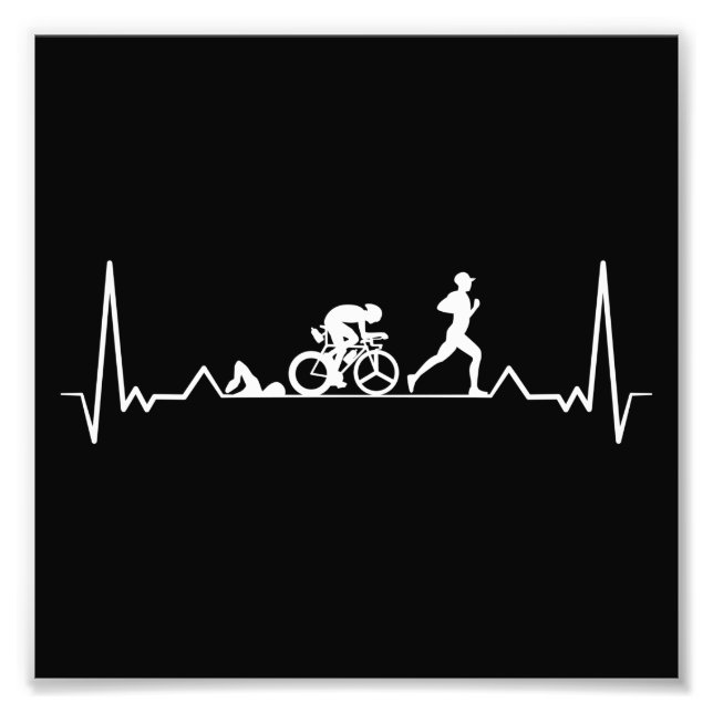 Triathlon Heartbeat Photo Print (Front)