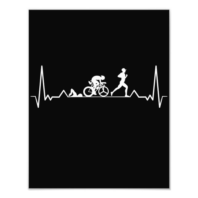Triathlon Heartbeat Photo Print (Front)