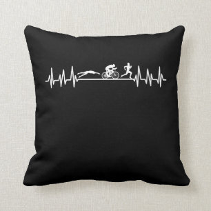 Triathlon heartbeat Sportman Bike Swim Run Athlet Cushion