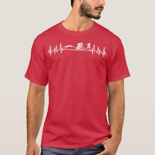 Triathlon heartbeat Sportman Bike Swim Run Athlet T-Shirt