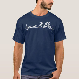 TRIATHLON heartbeat Swim Bike Run lover T-Shirt