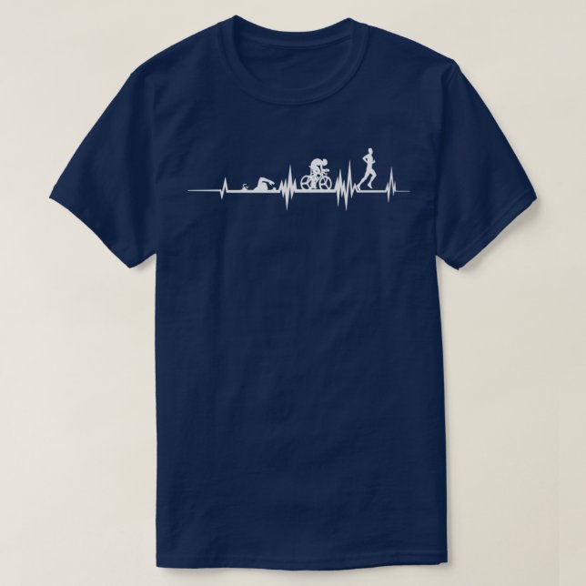 Triathlon Heartbeat Swim Cycle Run Athletes 1 T-Shirt (Design Front)
