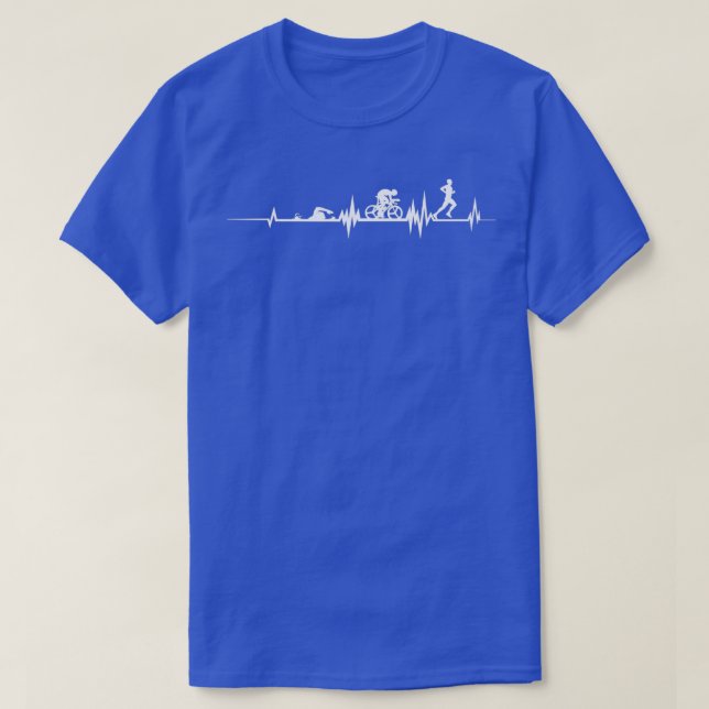 Triathlon Heartbeat Swim Cycle Run Athletes 2 T-Shirt (Design Front)