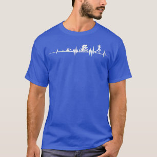 Triathlon Heartbeat Swim Cycle Run Athletes 2 T-Shirt