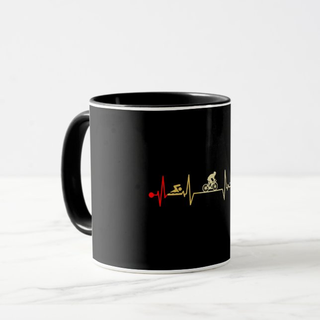 Triathlon Heartbeat Vintage Mug (Front Left)