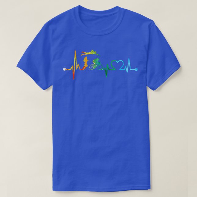 TRIATHLON HEARTBEAT WATERCOLOR 2 T-Shirt (Design Front)