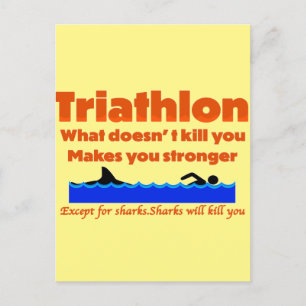 Triathlon Humour Print       Postcard