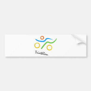 Triathlon logo bumper sticker
