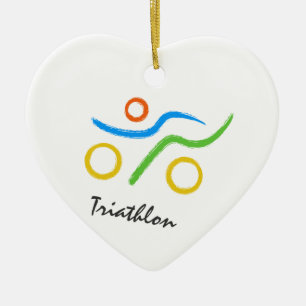 Triathlon logo ceramic tree decoration
