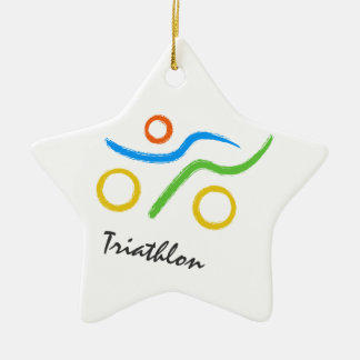 Triathlon logo ceramic tree decoration
