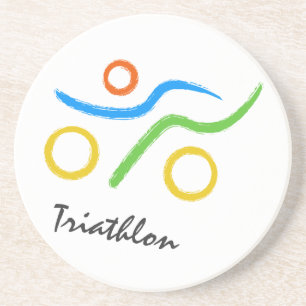 Triathlon logo coaster