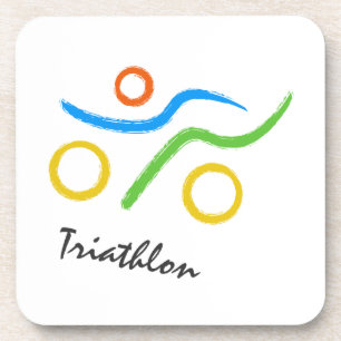 Triathlon logo coaster