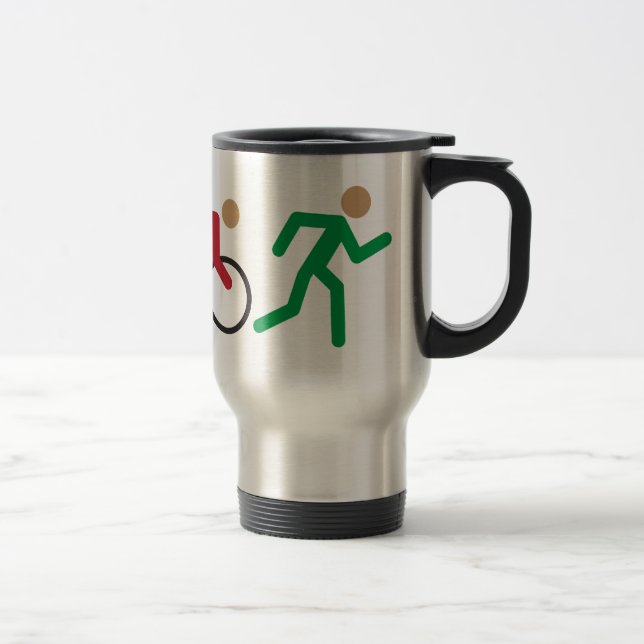 Triathlon logo icons in colour travel mug (Right)
