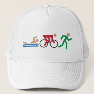 Triathlon logo icons in colour trucker hat