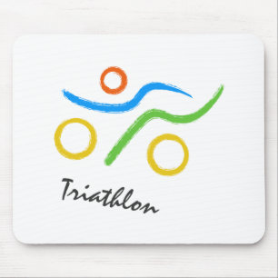Triathlon logo mouse mat