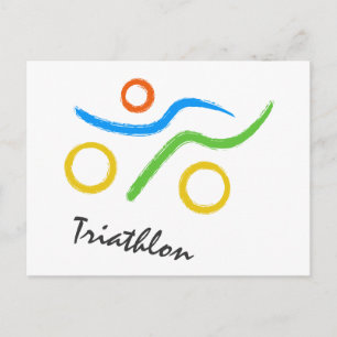 Triathlon logo postcard