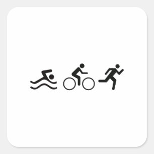 TRIATHLON LOGO SQUARE STICKER