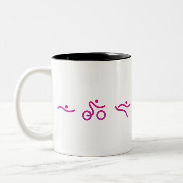 Triathlon logo Two-Tone coffee mug (Left)